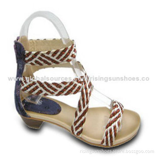 Women's Sandals with Woven Tapes Upper and TPR Out-sole, Fashionable and Comfortable